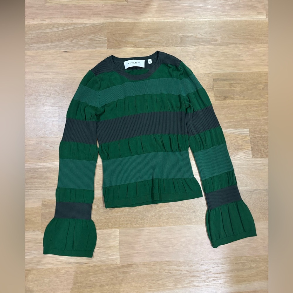 Equipment Femme Forest Green Ribbed Sweater